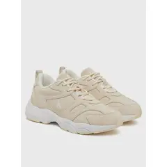 CALVIN KLEIN - Zapatillas retro de gamuza Beige