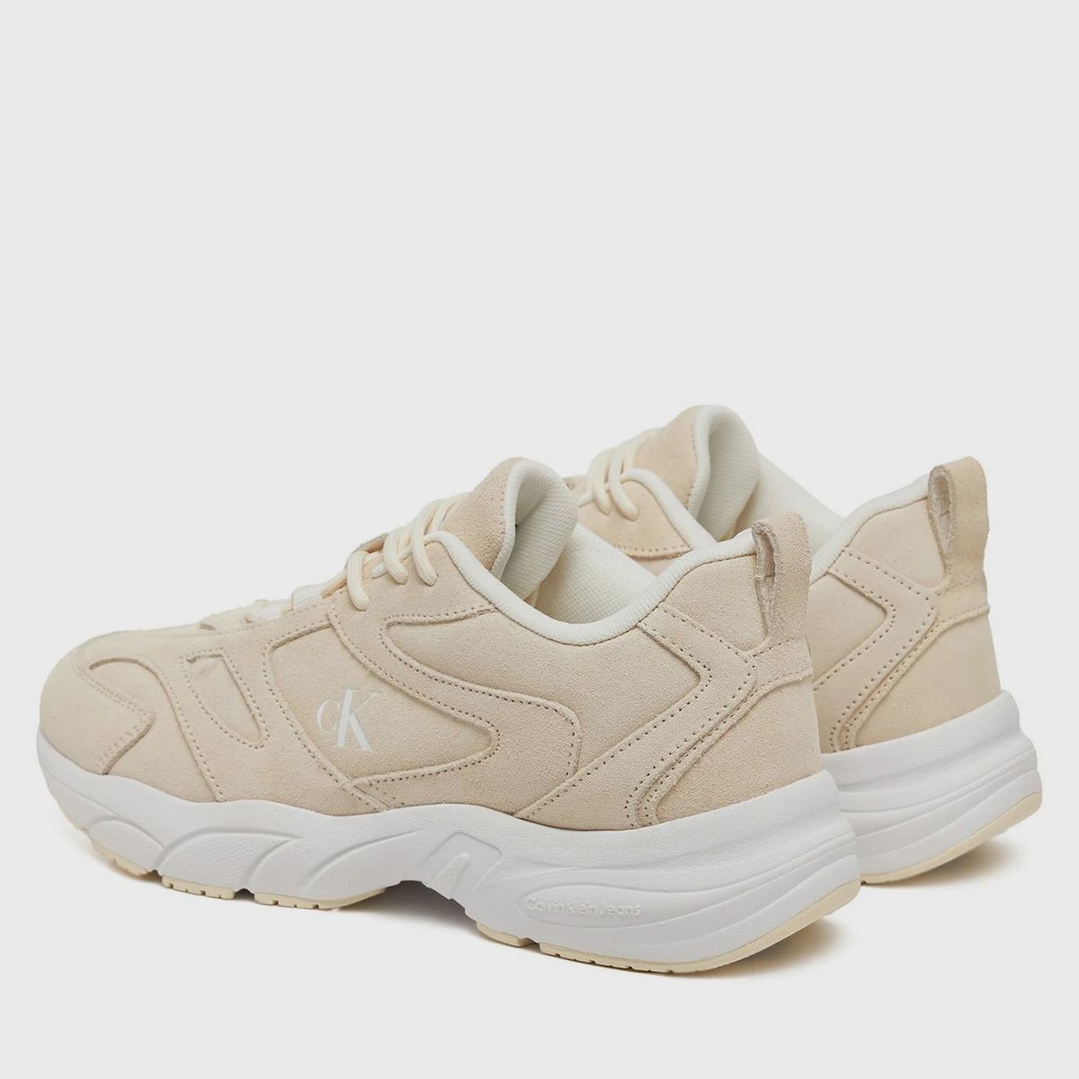 CALVIN KLEIN - Zapatillas retro de gamuza Beige Calvin Klein