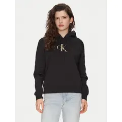 CALVIN KLEIN - Polerón con gorro con monograma Negro