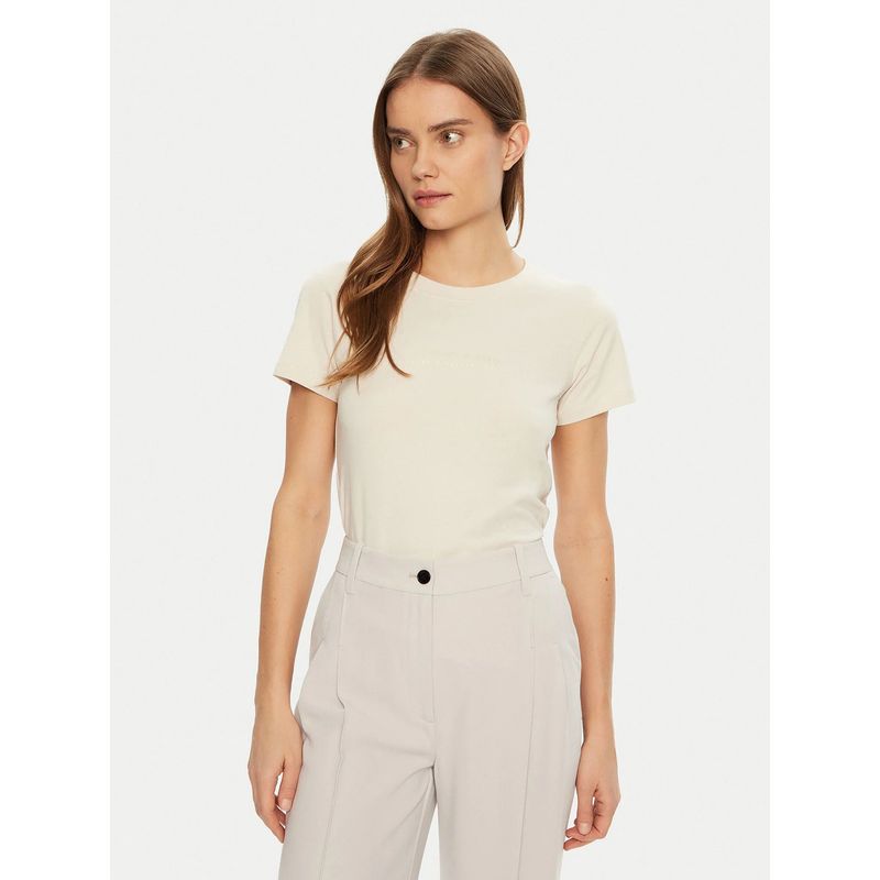 CALVIN KLEIN - Polera slim con logo Beige Calvin Klein
