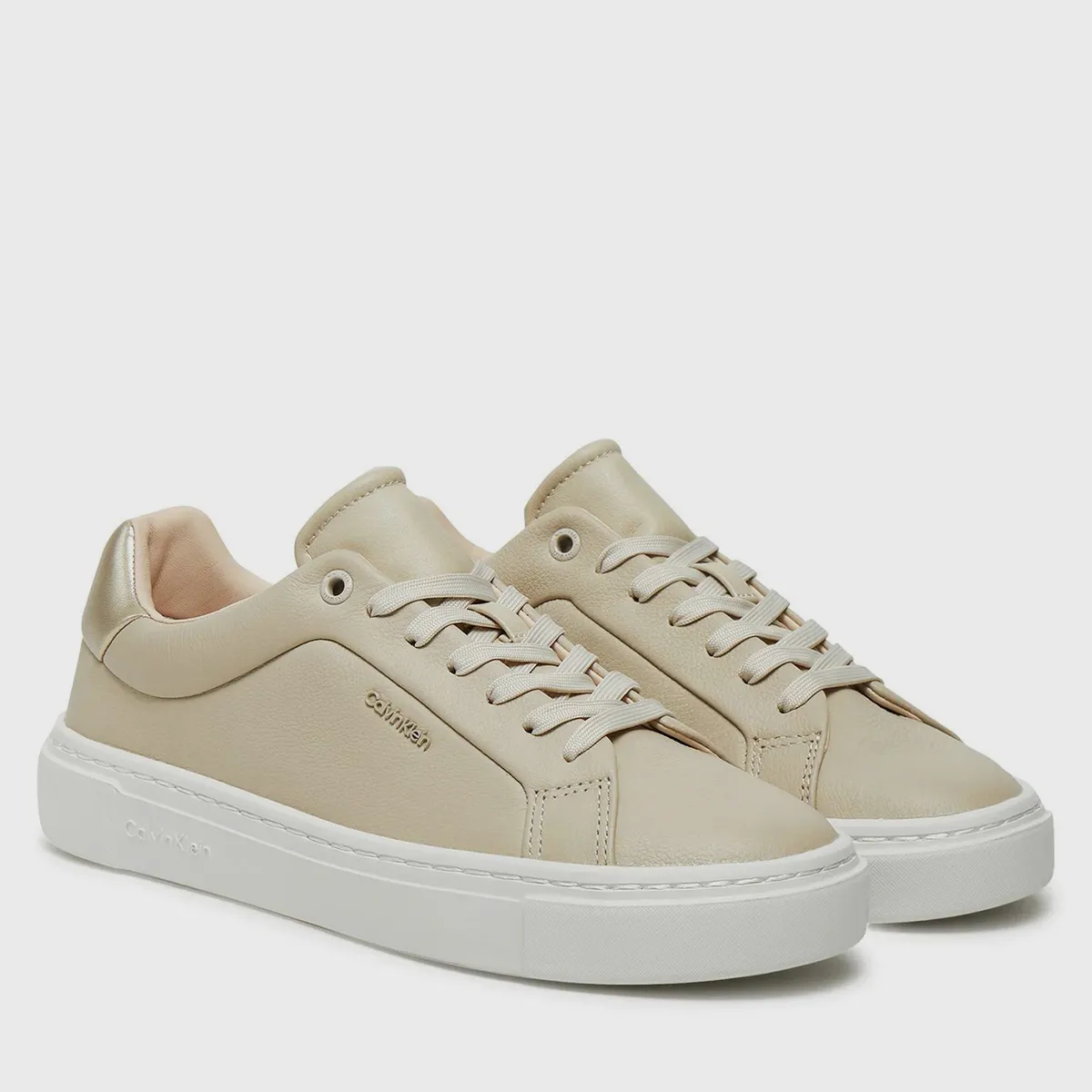 CALVIN KLEIN - Zapatillas de cuero Beige Calvin Klein