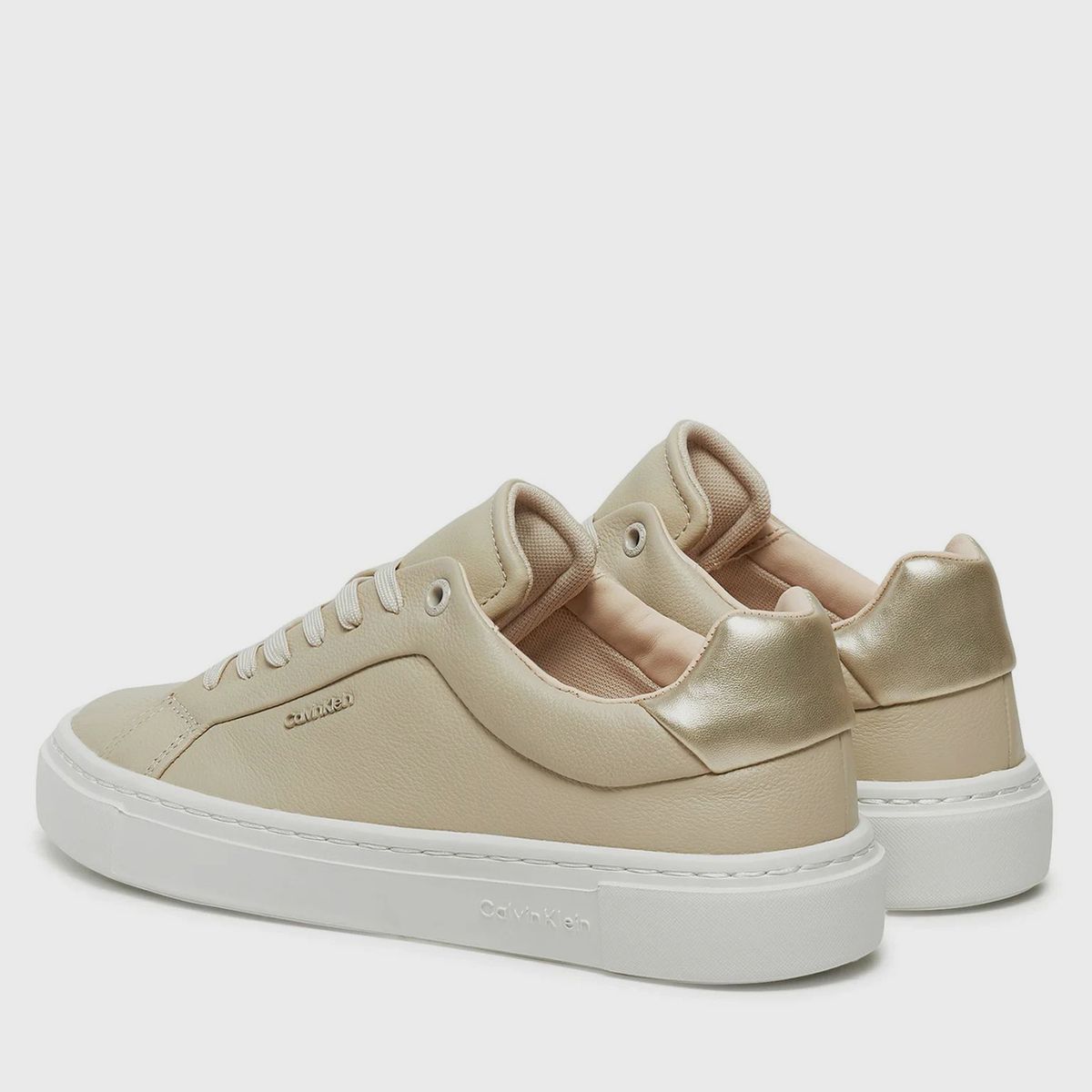 CALVIN KLEIN - Zapatillas de cuero Beige Calvin Klein