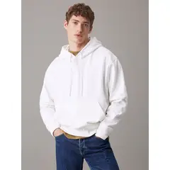 CALVIN KLEIN - Polerón con gorro y logo en la parte trasera Blanco