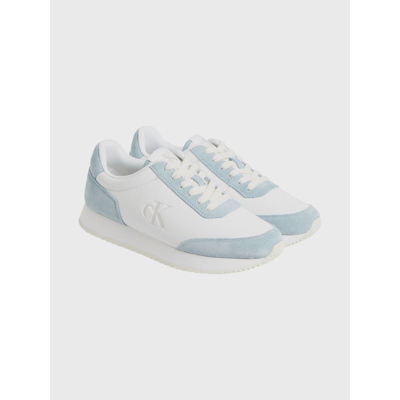 CALVIN KLEIN - Zapatillas runner de cuero Blanco Calvin Klein