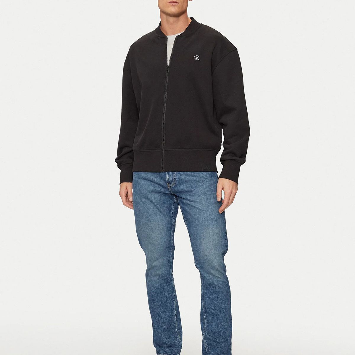 CALVIN KLEIN - Polerón bomber con bordado Negro Calvin Klein