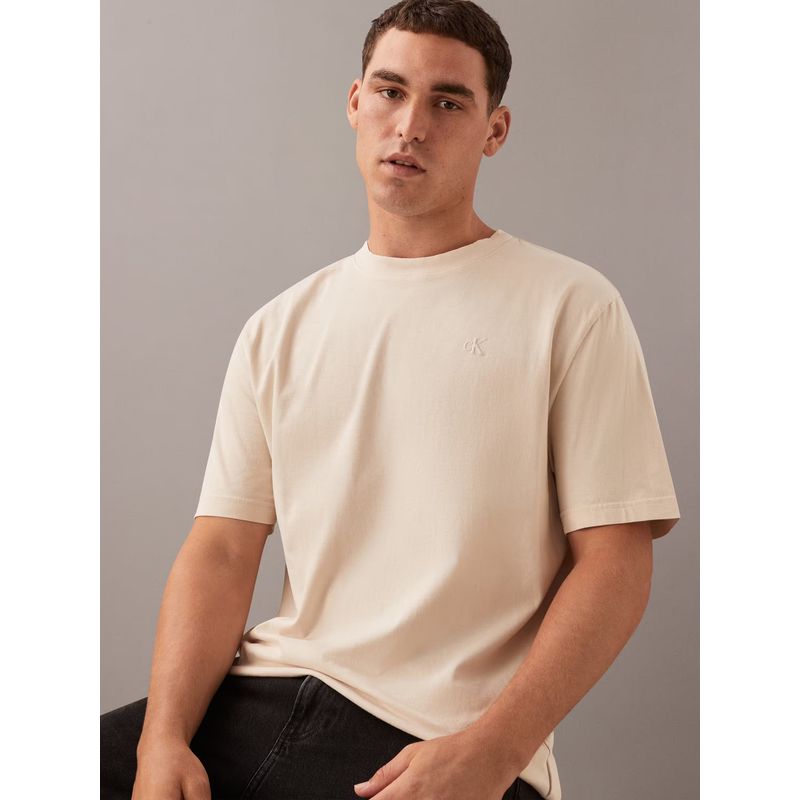 CALVIN KLEIN - Polera ogotipo en la espalda en relieve Beige Calvin Klein
