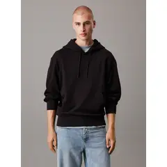 CALVIN KLEIN - Polerón con gorro y logo en la parte trasera Negro