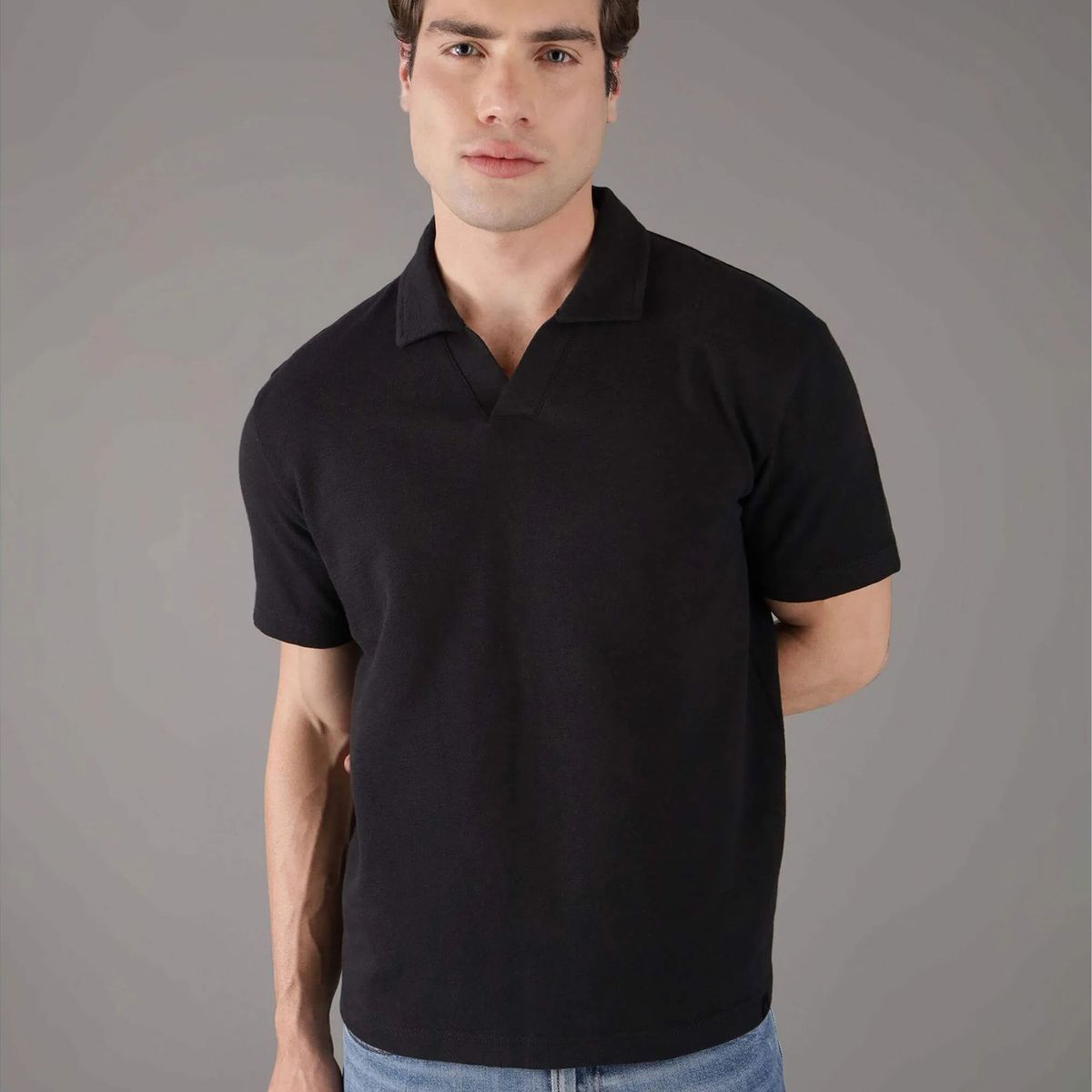 CALVIN KLEIN - Polo texturizado con tejido crepé Negro Calvin Klein