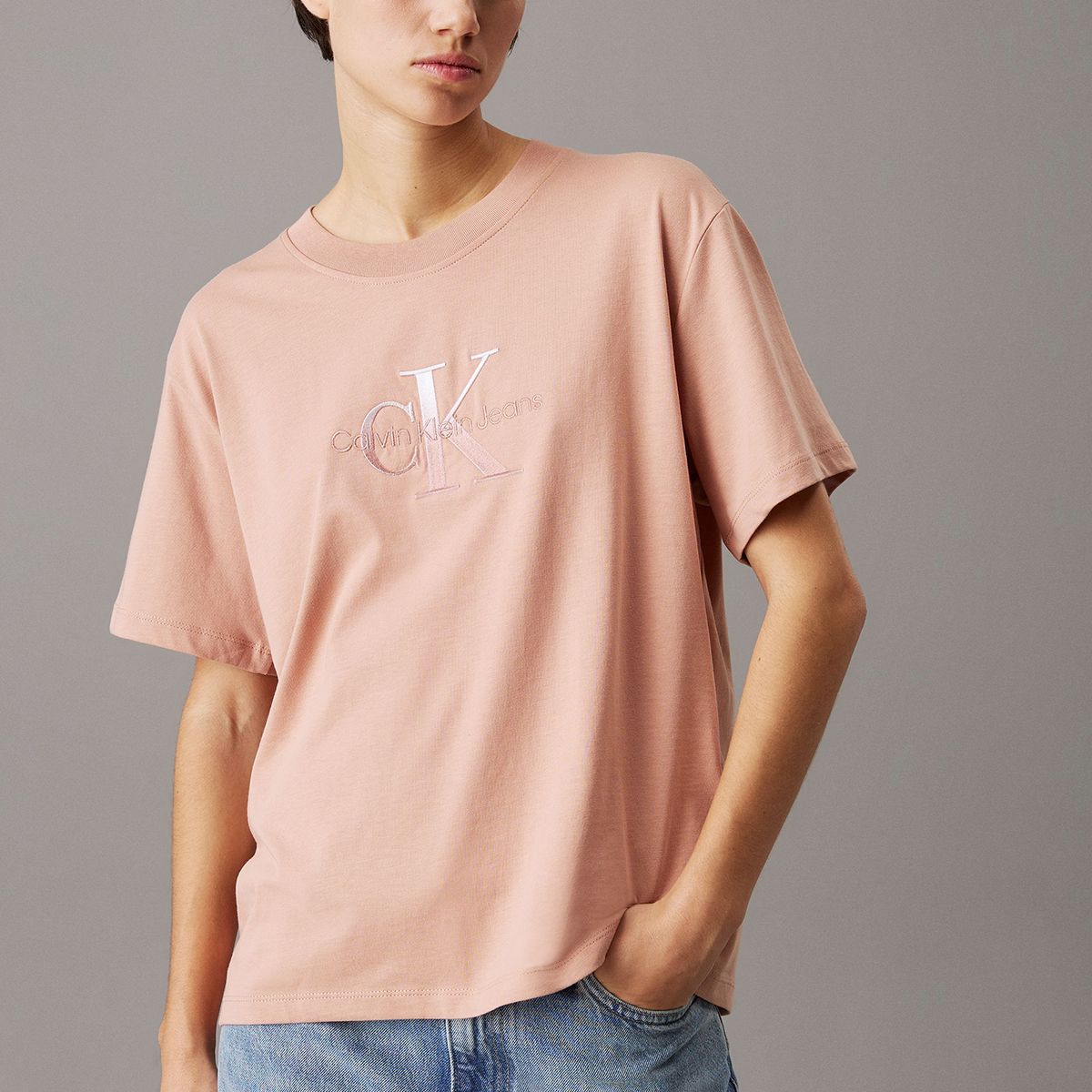 CALVIN KLEIN - Polera holgada con monograma Rosado Calvin Klein TGW