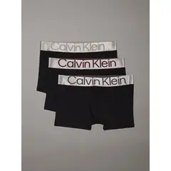 CALVIN KLEIN - Pack de 3 boxer trunk- reconsidered steel cotton Negro