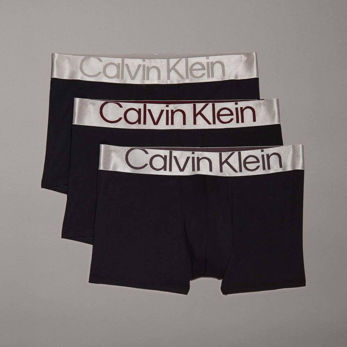 CALVIN KLEIN - Pack de 3 boxer trunk- reconsidered steel cotton Negro Calvin Klein