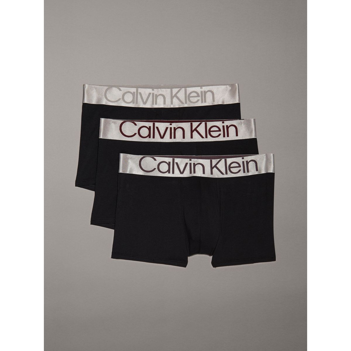 CALVIN KLEIN - Pack de 3 boxer trunk- reconsidered steel cotton Negro Calvin Klein