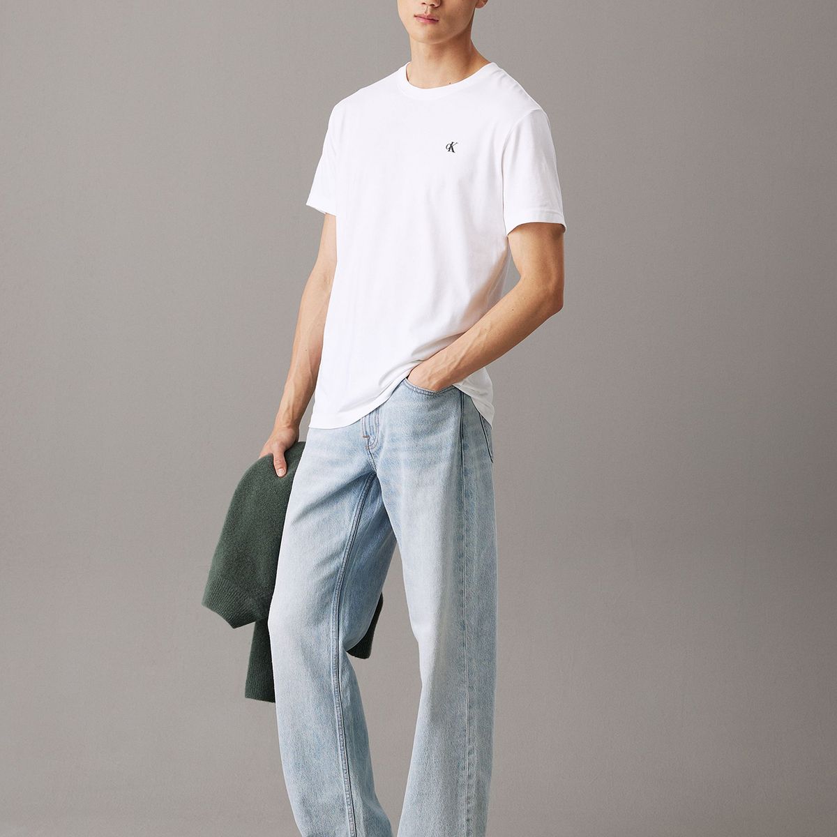 CALVIN KLEIN - Polera con logo en la parte trasera Blanco Calvin Klein