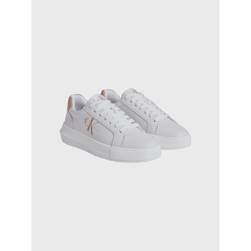 CALVIN KLEIN - Zapatillas chunky cupsole de cuero Blanco Calvin Klein