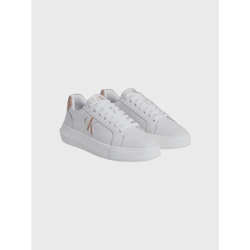 CALVIN KLEIN - Zapatillas chunky cupsole de cuero Blanco Calvin Klein