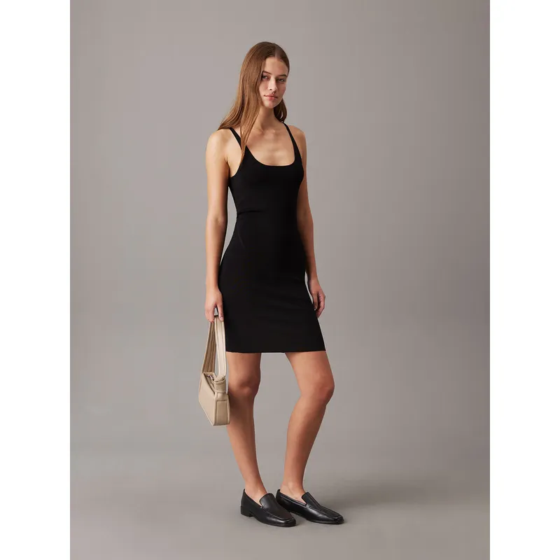 CALVIN KLEIN - Vestido estilo bodycon de punto canal Negro Calvin Klein