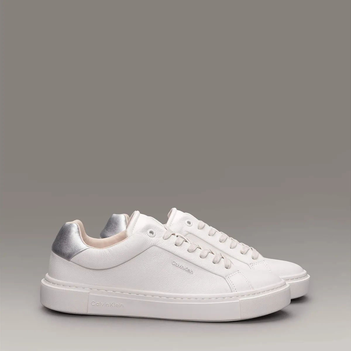 CALVIN KLEIN - Zapatillas de cuero Blanco Calvin Klein