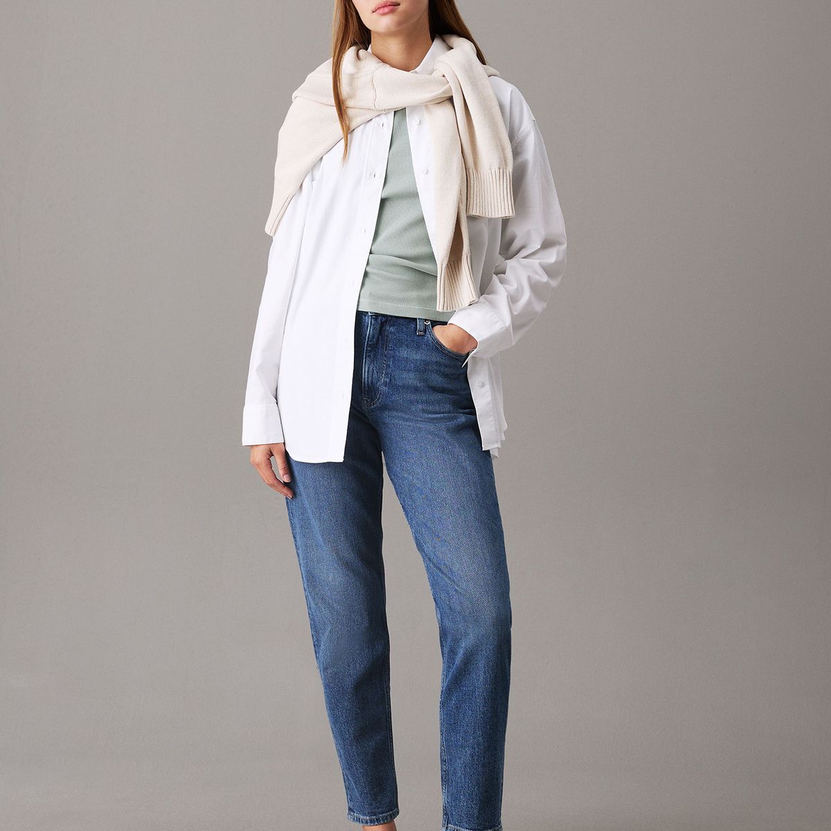 CALVIN KLEIN - Mom jeans Azul Calvin Klein