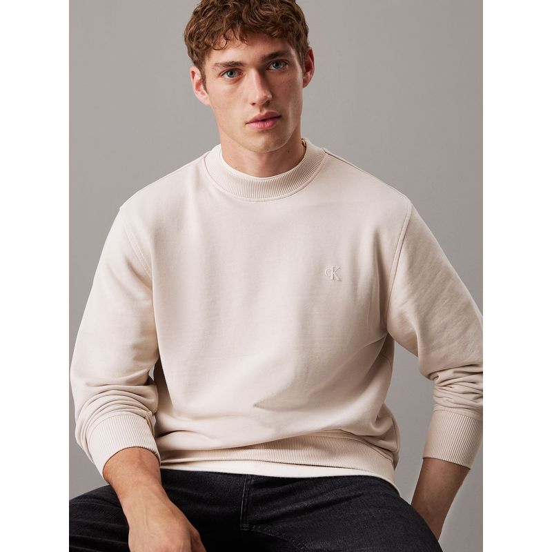 CALVIN KLEIN - Polerón con logo en la parte trasera Beige Calvin Klein