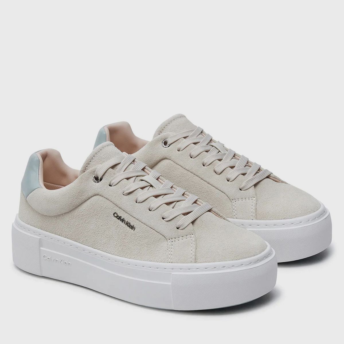 CALVIN KLEIN - Zapatillas de ante de plataforma Beige Calvin Klein