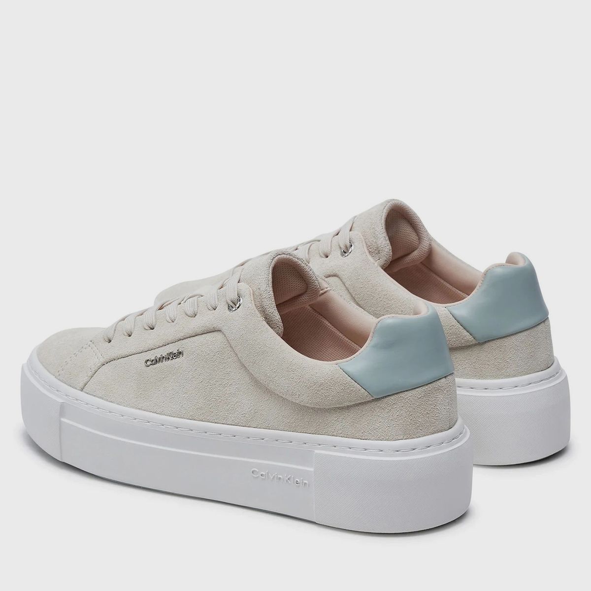 CALVIN KLEIN - Zapatillas de ante de plataforma Beige Calvin Klein