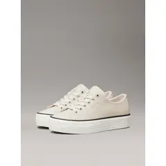 CALVIN KLEIN - Zapatillas de plataforma de cuero Beige