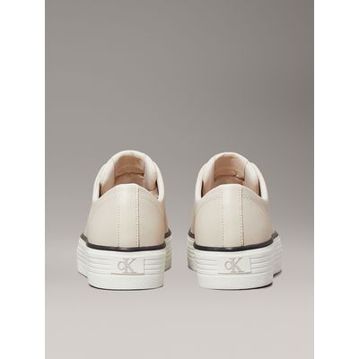 Imagen 2 del producto Zapatillas de plataforma de cuero Beige