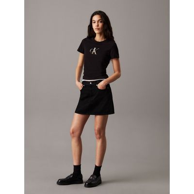 Imagen 2 del producto Polera slim con monograma Negro