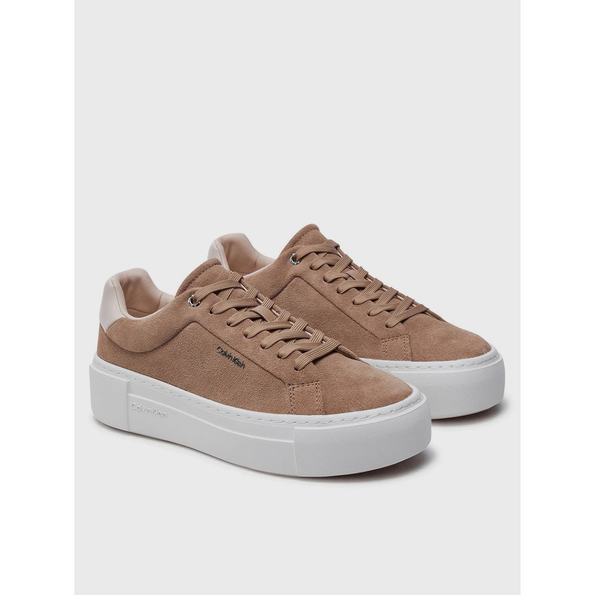 CALVIN KLEIN - Zapatillas de ante de plataforma Café Calvin Klein