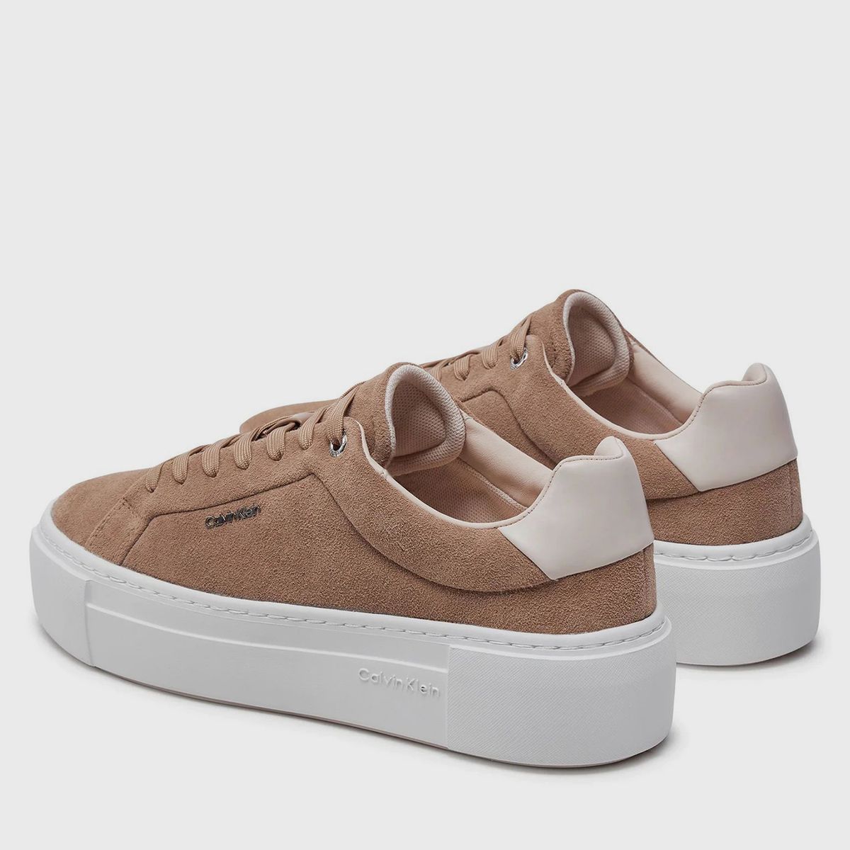 CALVIN KLEIN - Zapatillas de ante de plataforma Café Calvin Klein