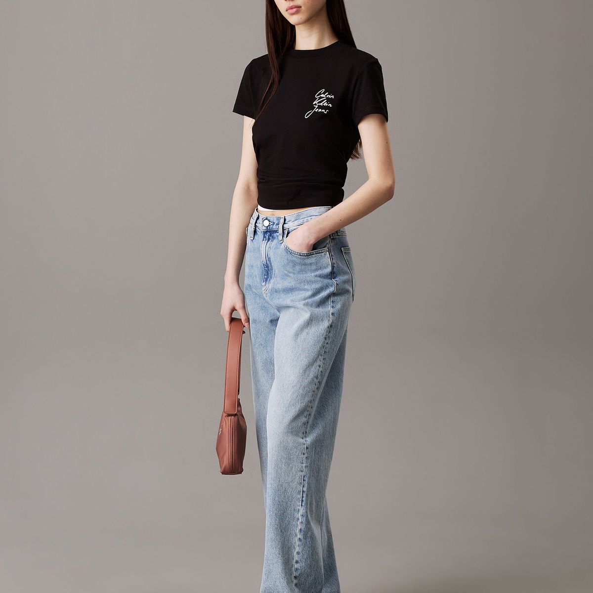 CALVIN KLEIN - Polera slim con logo Negro Calvin Klein