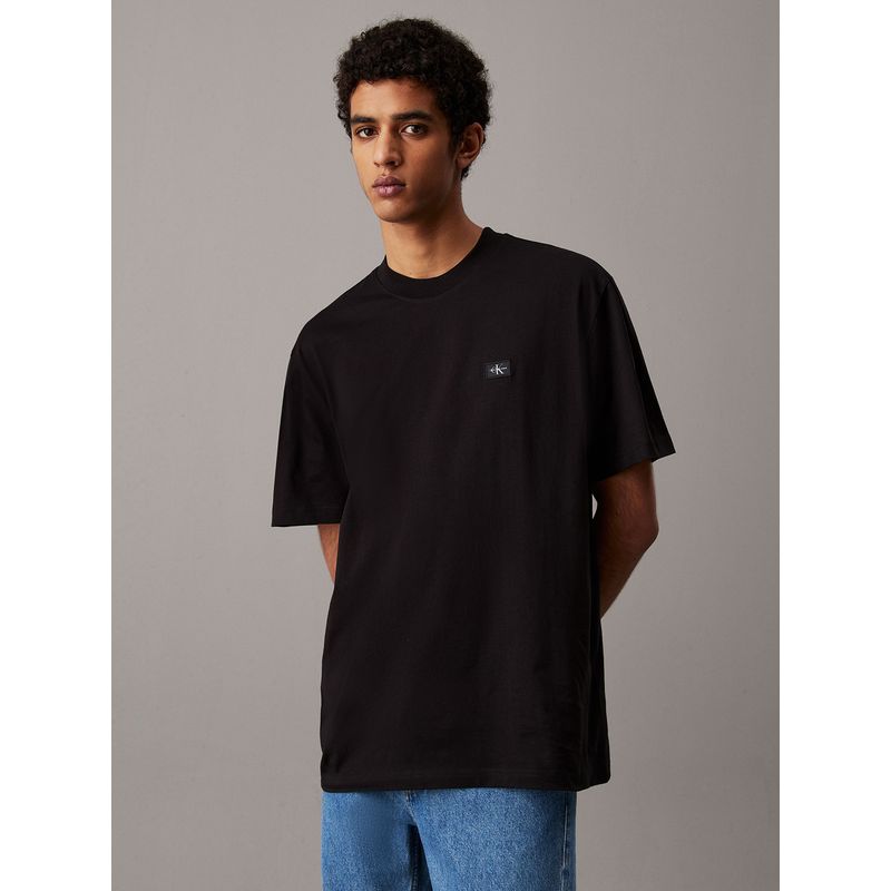 CALVIN KLEIN - Polera relaxed con etiqueta Negro Calvin Klein