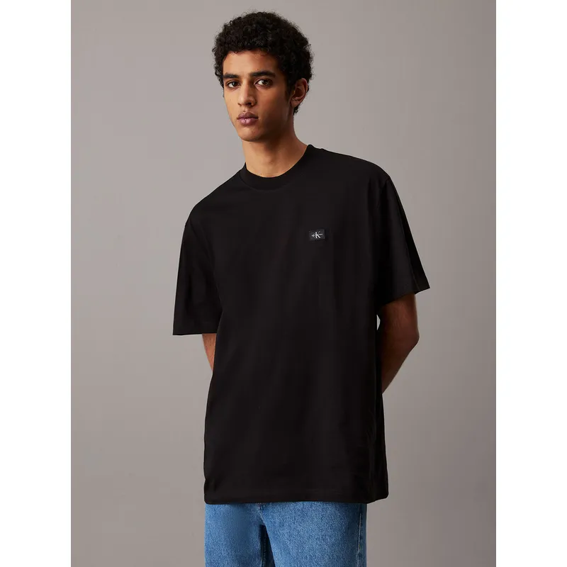 CALVIN KLEIN - Polera relaxed con etiqueta Negro Calvin Klein