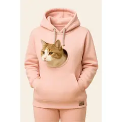 GENERICO - Polerón Porta Mascota color Rosado talla XL