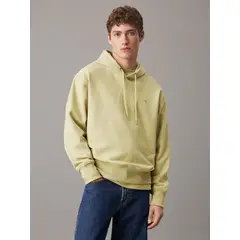 CALVIN KLEIN - Polerón con gorro de felpa de algodón Verde