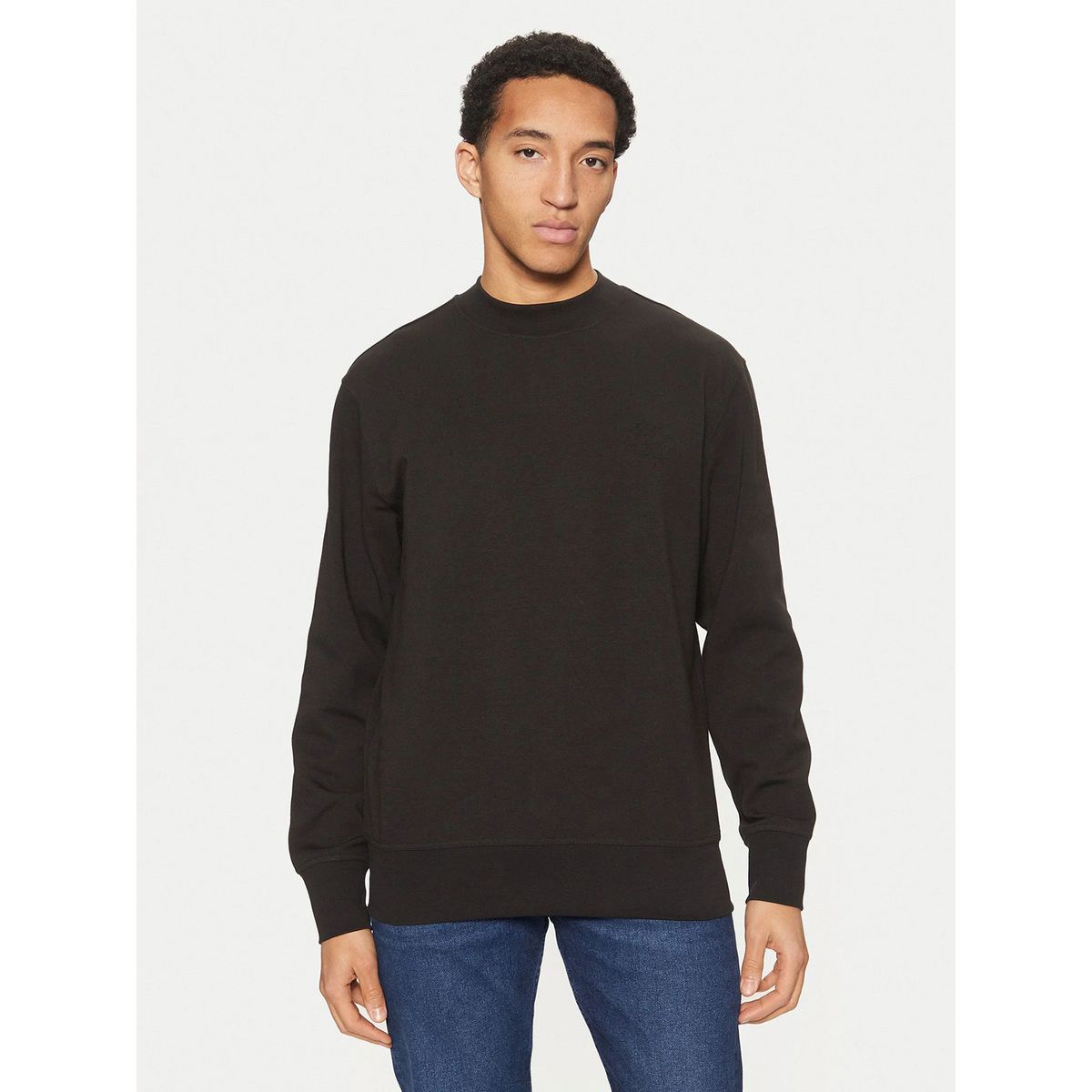 CALVIN KLEIN - Polerón de cuello redondo en tejido interlock suave Negro Calvin Klein