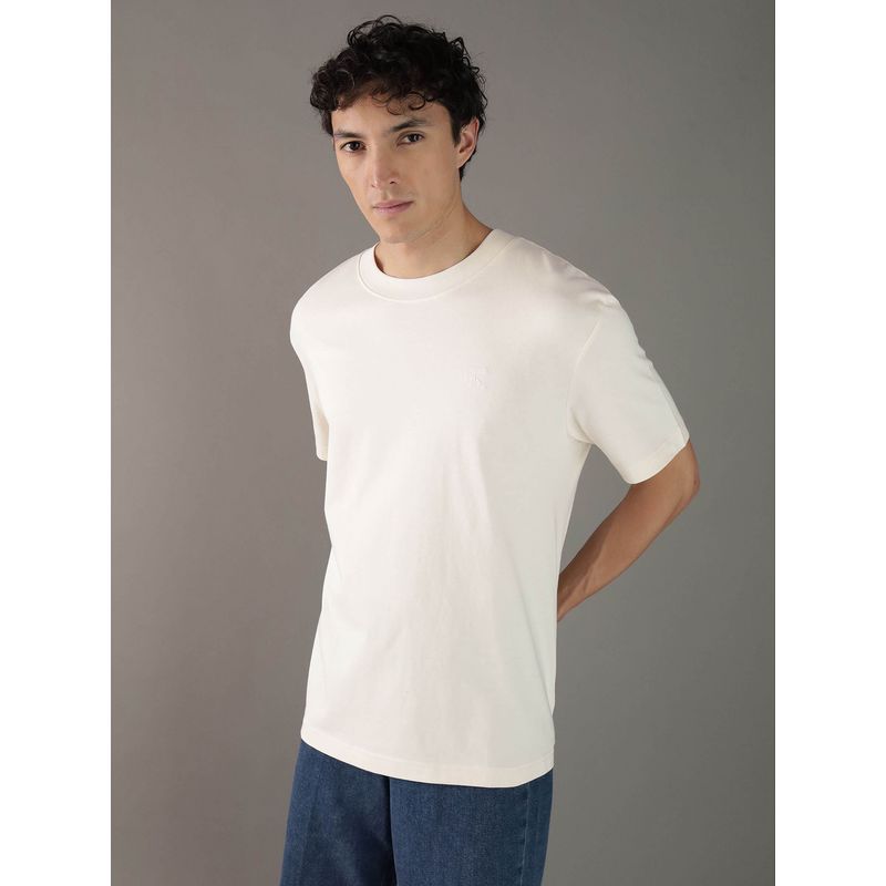 CALVIN KLEIN - Polera bicolor con diseño de paisaje Beige Calvin Klein