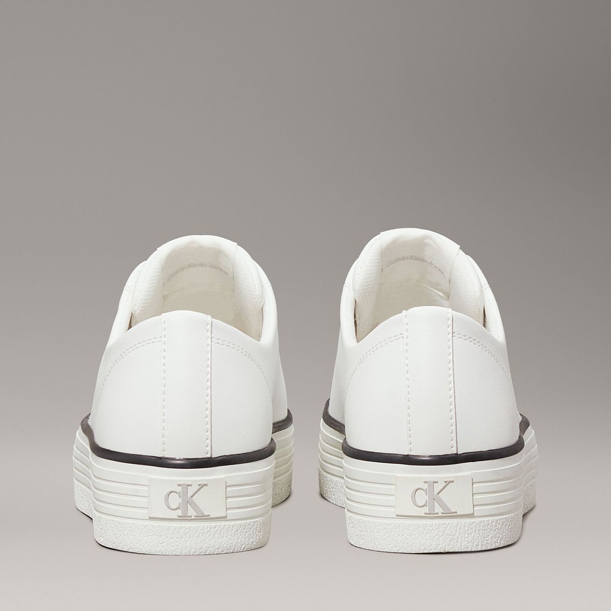 CALVIN KLEIN - Zapatillas de plataforma de cuero Blanco Calvin Klein