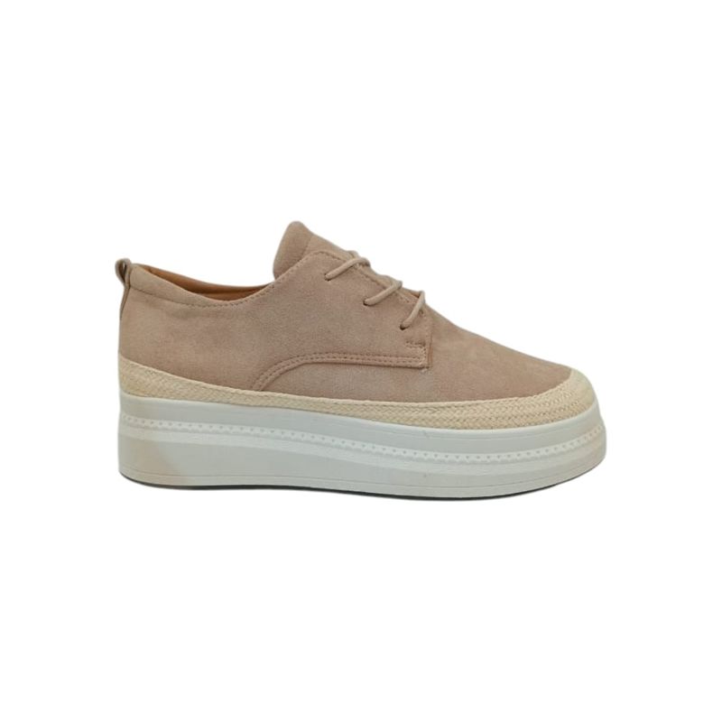HERIEL - Zapatilla Beige Plataforma Mujer