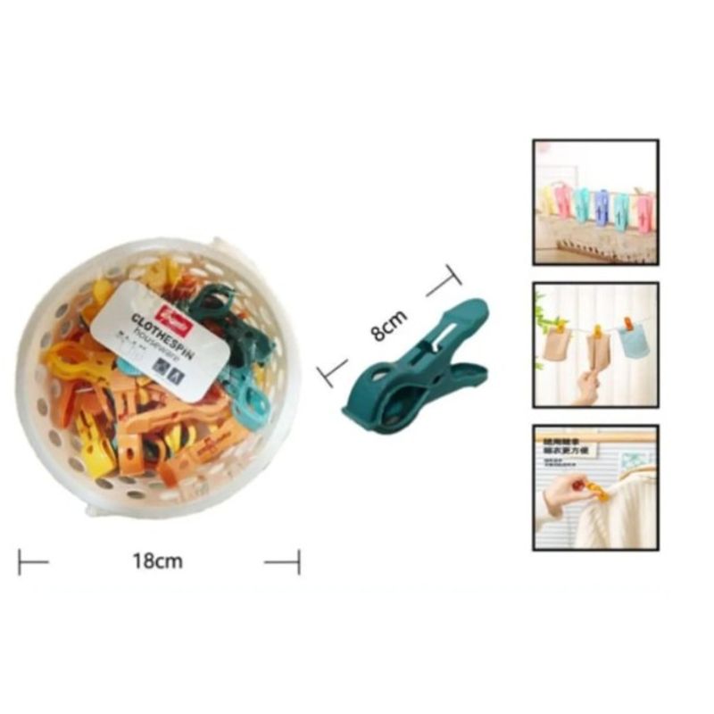 GENERICO - Pinza De Ropa Set 36 Piezas De Plastico 8 Cm