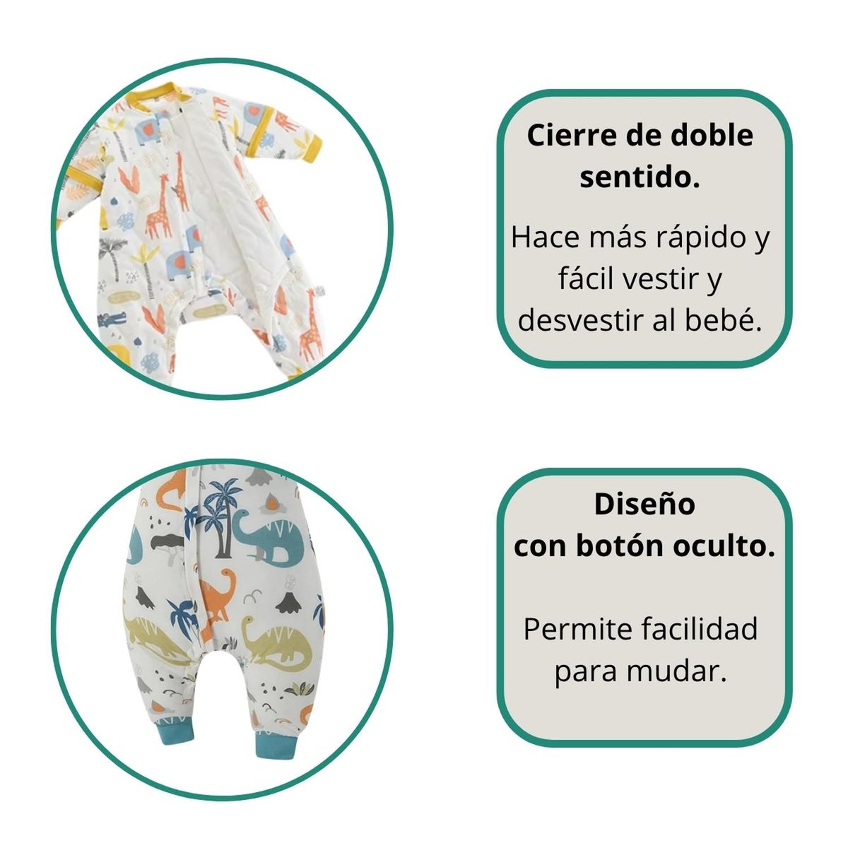 KIVARA - Saquito De Dormir Bebe Con Pie Tog 1.5 Pijama Saco Dormir