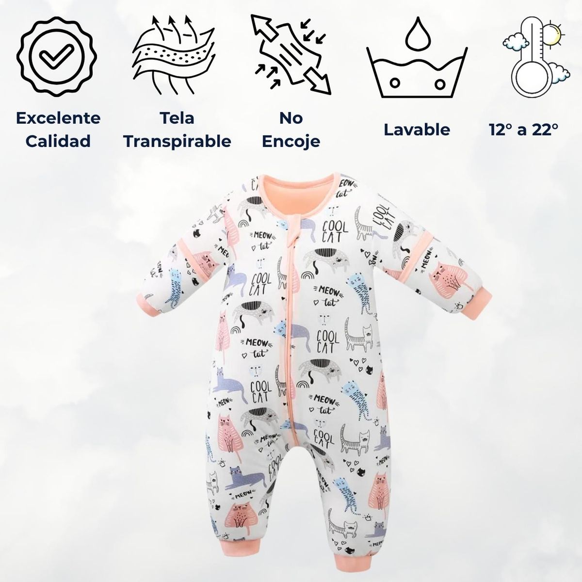 KIVARA - Saquito De Dormir Bebe Con Pie Tog 1.5 Pijama Saco Dormir