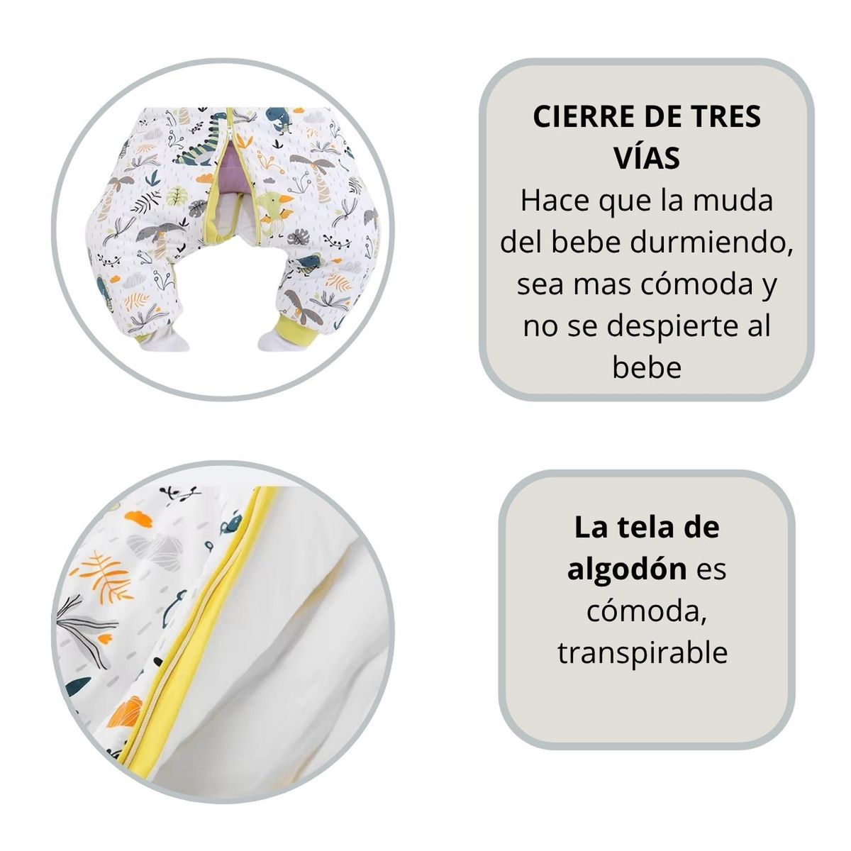 KIVARA - Saquito De Dormir Bebe Con Pie Tog 1.5 Pijama Saco Dormir