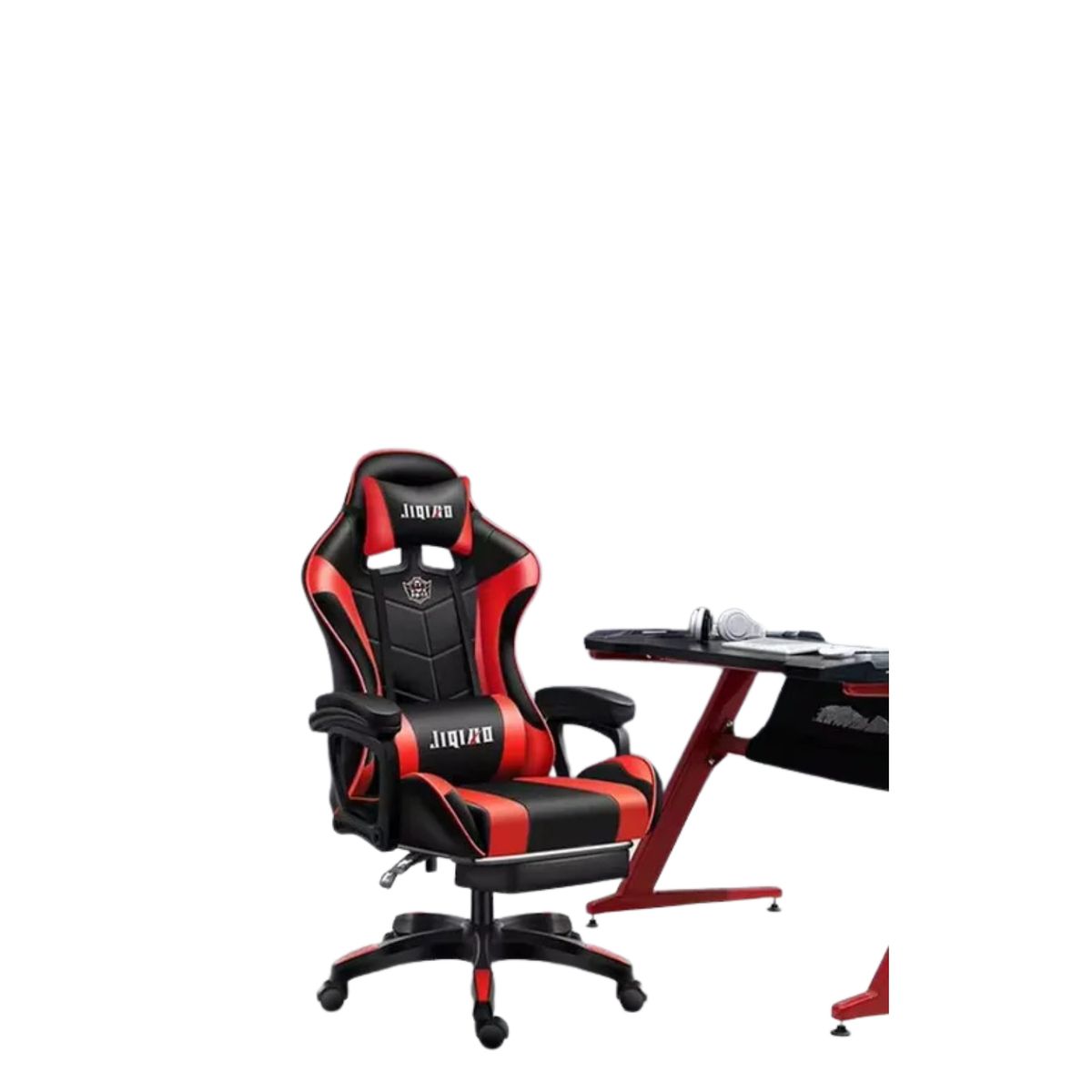 GENERICO - Silla De Escritorio Gamer Ergonómica Luz Led Rgb Masajeador color rojo  SKU CF