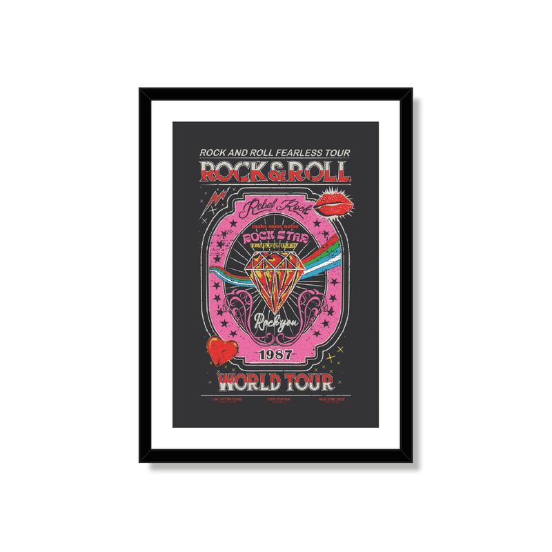 ALCUADRADO - Cuadro Individual Rock & Roll Fest Negro 70x50
