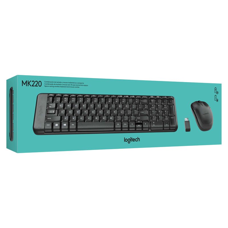 LOGITECH - COMBO TECLADO MOUSE INALAMBRICO MK220 OPEN BOX
