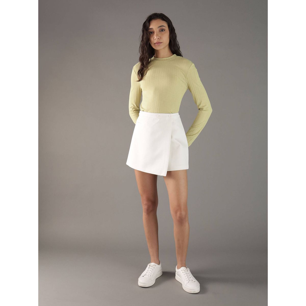 CALVIN KLEIN - Falda mini envolvente Blanco Calvin Klein