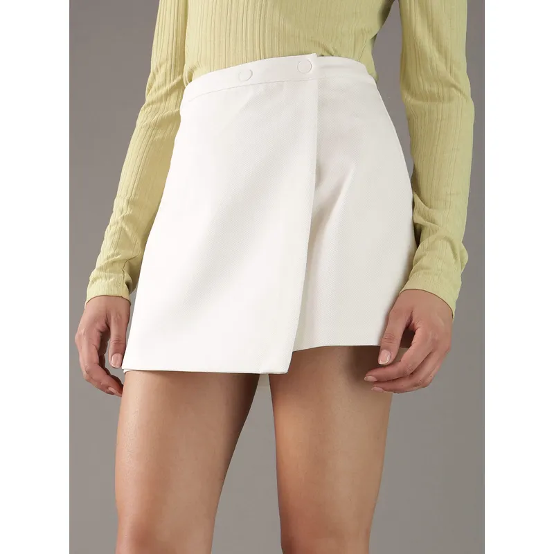CALVIN KLEIN - Falda mini envolvente Blanco Calvin Klein