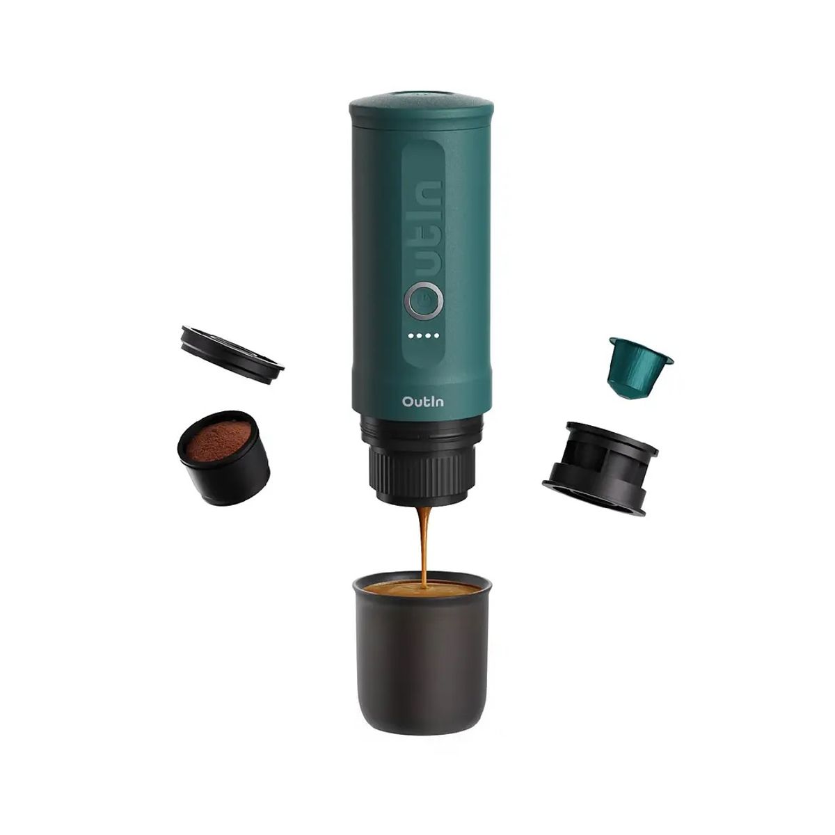 OUTIN - Máquina de Café Espresso Eléctrica Portátil Outin Nano Teal