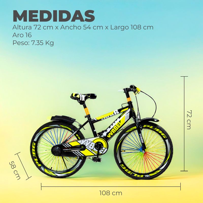 MUNDO ONLINE - Bicicleta Niño Infantil Montain Bike MTB Con Ruedas Aro 16